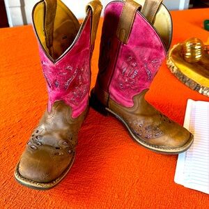 SHYANNE GIRLS' CHLOE GLITTER WESTERN BOOTS - SQUARE TOE